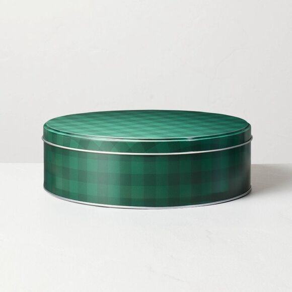 Hearth & Hand Traditional Gingham Christmas Gift Medium Tin - Picture 2 of 5